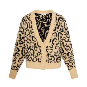 For Love & Lemons Frankie crop leopard sweater (S)